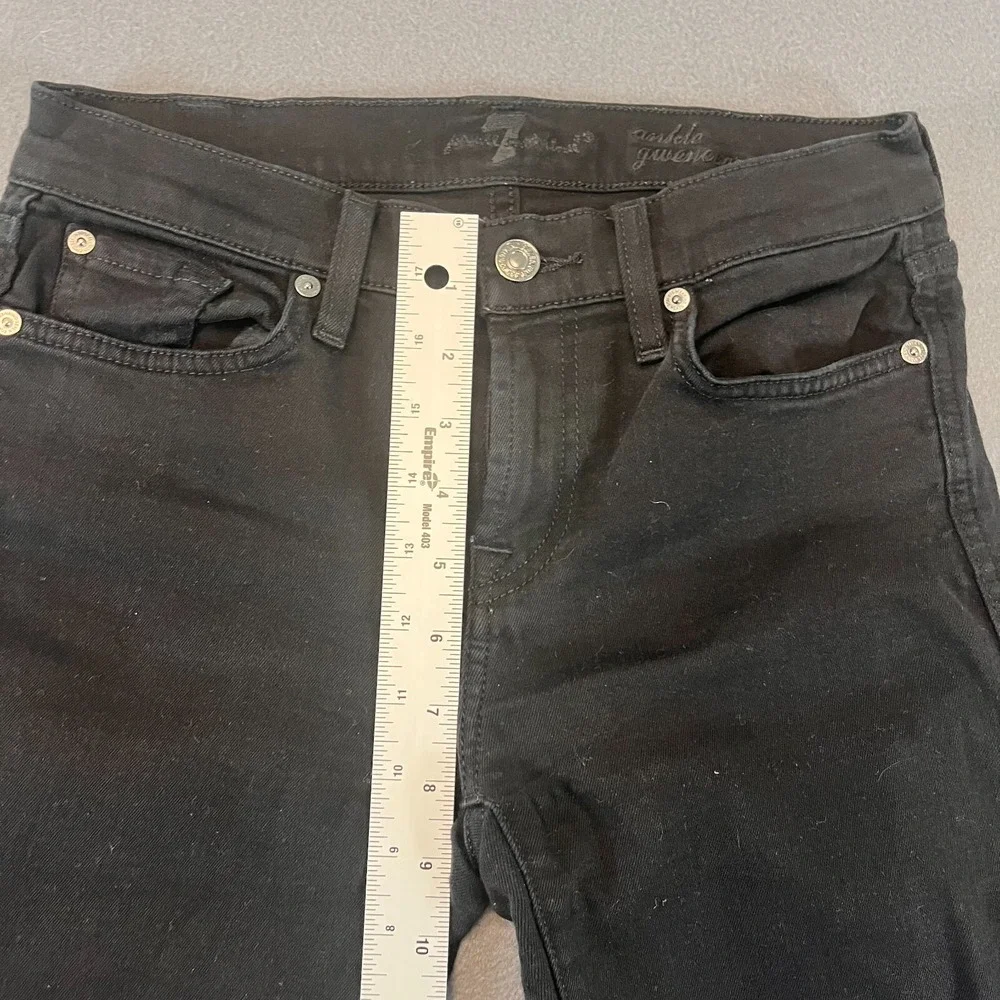 7 For All Mankind High‎ Waist Ankle Gwenevere Skinny Jeans Black Womens 28W X 26